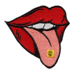 Tongue with Acid Patch Psychedelic Drugs Embroidered Iron On-fotor-bg-remover-2024041512162
